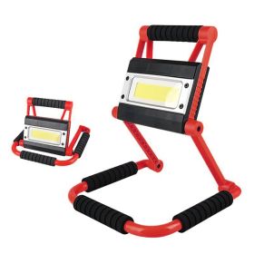 1Pack LED Working Light High Lumen Rechargeable Floodlight Portable Foldable Camping Light With 360�� Rotation Stand (Color: Red)